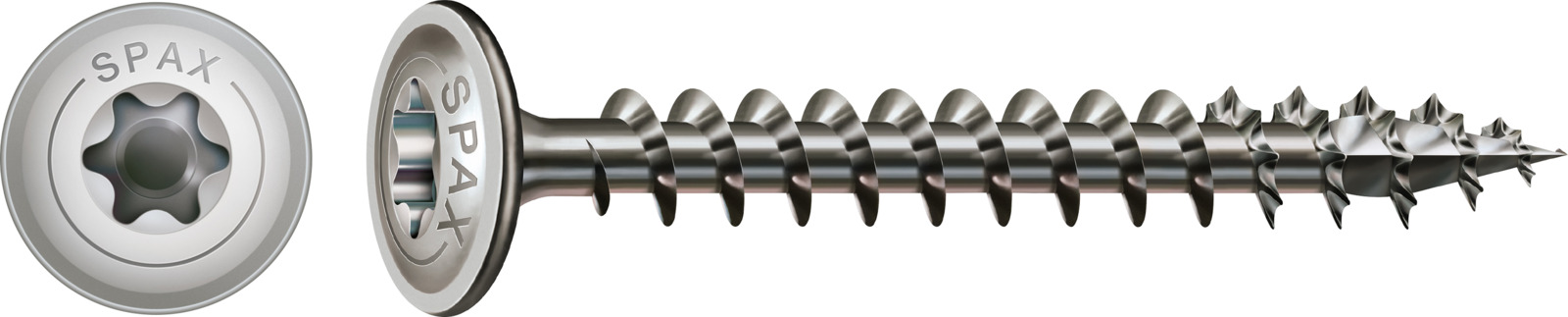 SPAX Holzbauschraube HI.FORCE - Vollgewinde, Tellerkopf, T-STAR plus, 4CUT, Edelstahl rostfrei A2