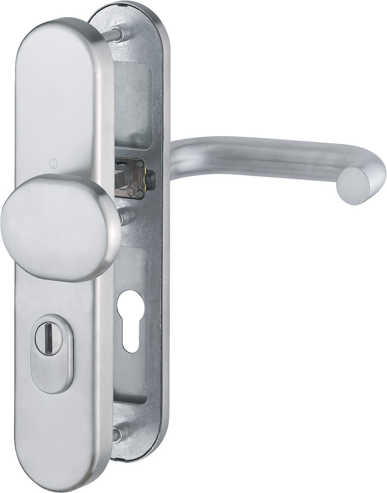 HOPPE Schutz-Wechselgarnitur mit Langschild Paris E86G/3332ZA/3310/138Z, 8/72 mm, ES 1 (SK2), Edelstahl