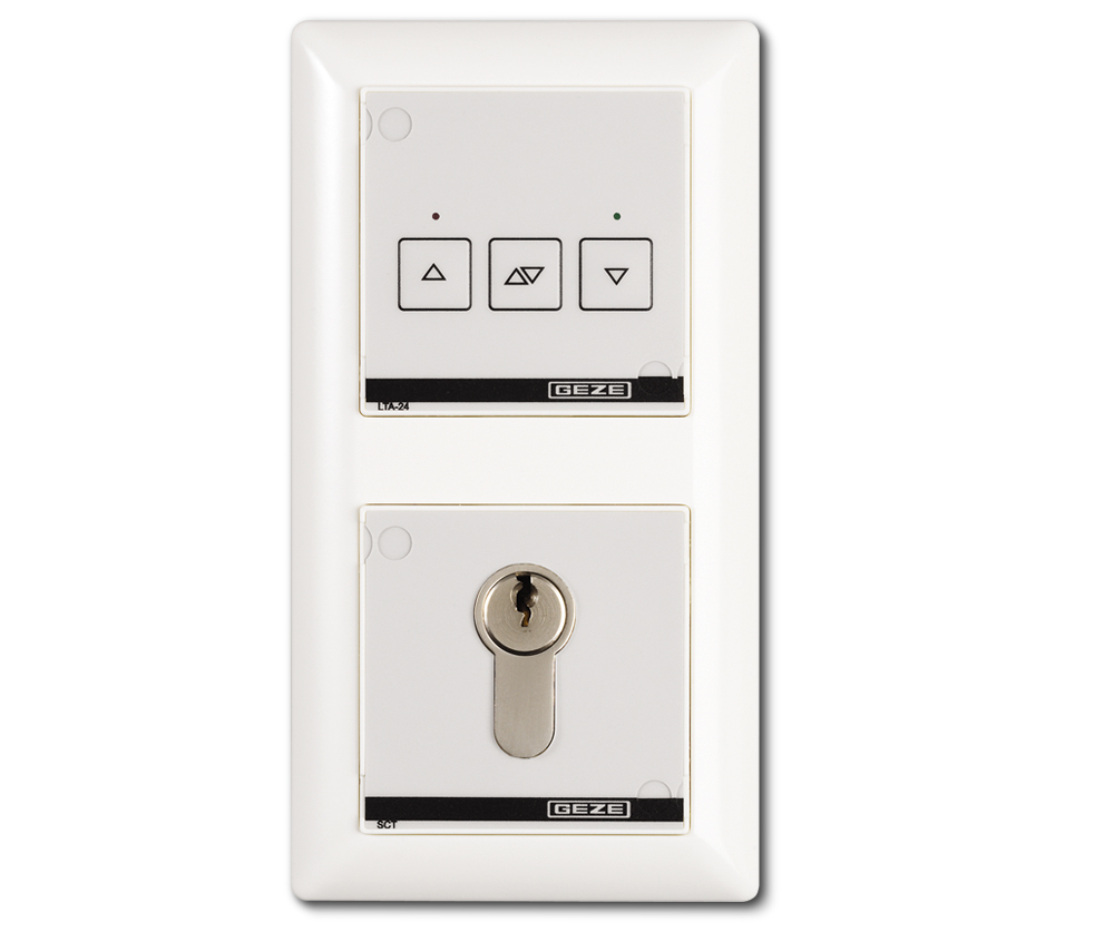 Lüfter/-Schlüsseltaster GEZE AS 500 LTA-230-SCT, weiß