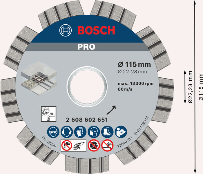 Bosch PRO Concrete Diamanttrennscheibe