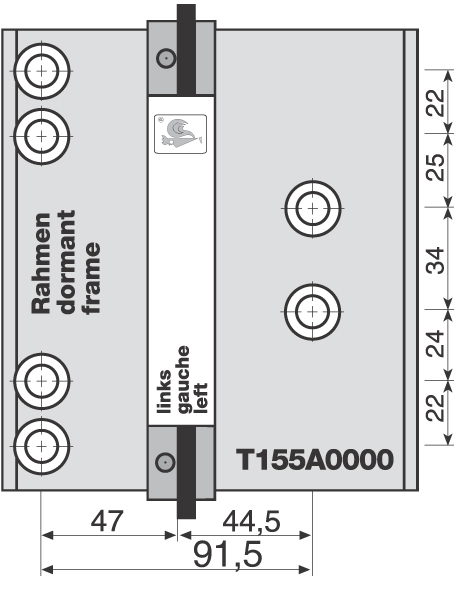Dr. Hahn Bohrlehre T155A0000 für Türband 4