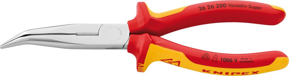 KNIPEX Storchschnabelzange  VDE gebogen mit Mehrkomponenten-Griffen 200mm