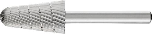 HSS-Frässtift  mit 6-mm-Schaft-Ø, Rundkegelform L, Zahnung 3