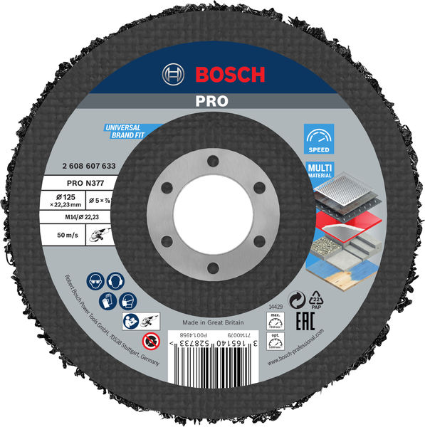 Bosch PRO N377 Multi Material Reinigungsscheibe, 125&nbsp;mm, 22,23&nbsp;mm