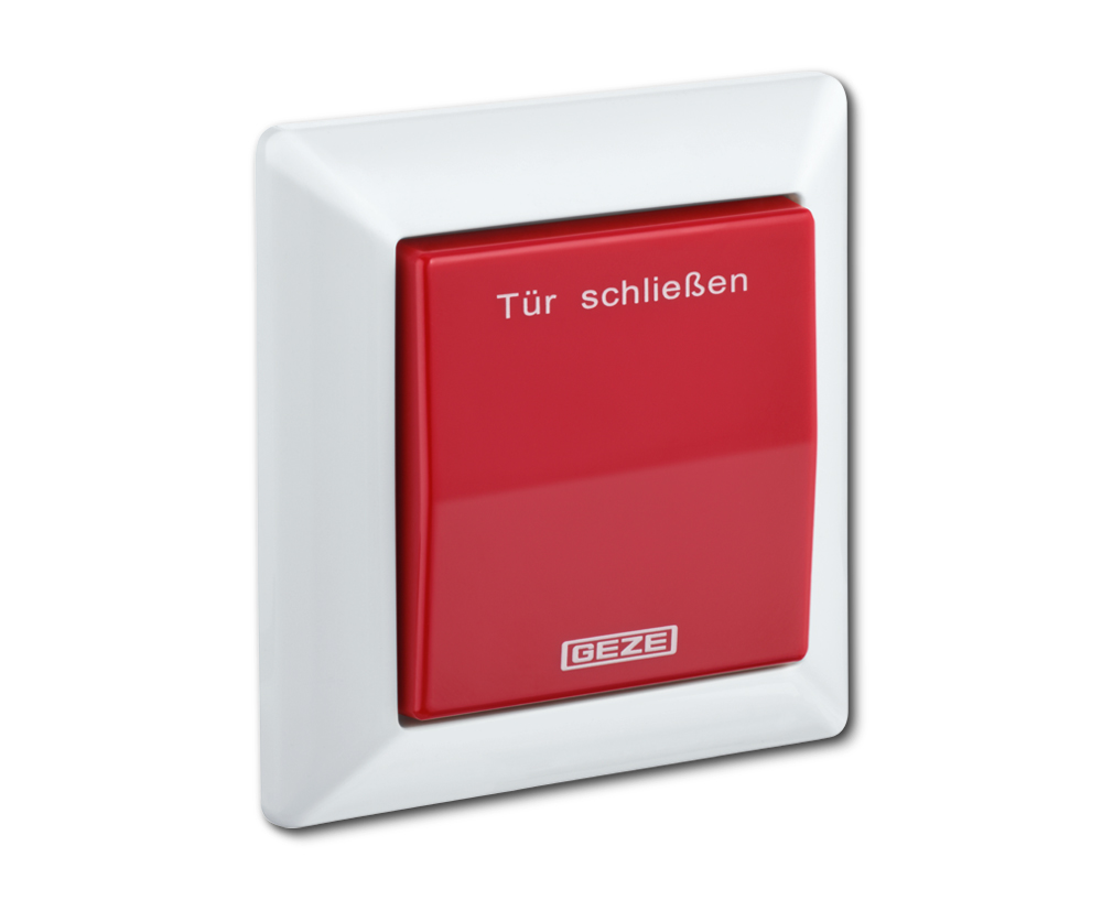 Handauslösertaster GEZE AS 500, alpinweiß/rot