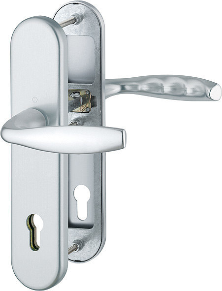 HOPPE Schutz-Drückergarnitur New York  mit Langschild 1810H/3331/3410, 10/92 mm, Aluminium