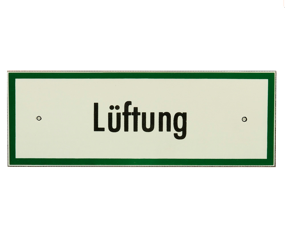 Hinweisschild GEZE Lüftung, Kunststoff
