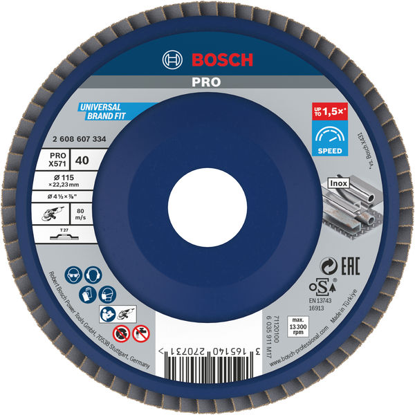 Bosch PRO X571 Fächerschleifscheibe, 115&nbsp;mm