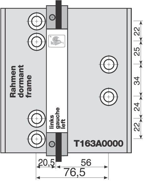 Dr. Hahn Bohrlehre T163A0000 für Türband 4