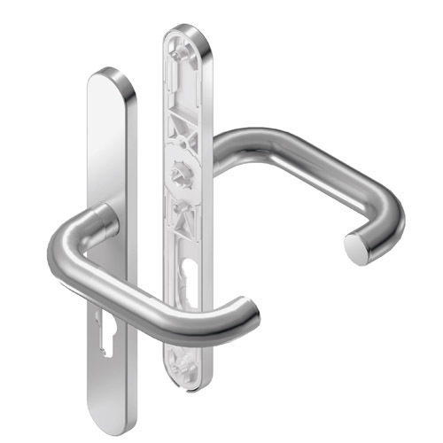 BKS FH-Drückergarnitur mit Langschild RONDO B-72040, oval, RAL 9016
