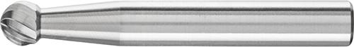Hartmetall-Frässtift mit 6-mm-Schaft, Kugelform KUD, Zahnung 3