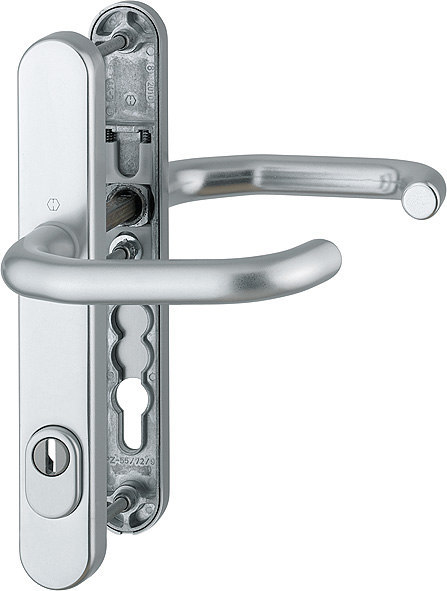 HOPPE AP Schutz-Drückergarnitur Paris mit Schmalschild RD-138GF/3359ZA/3357N, Aluminium