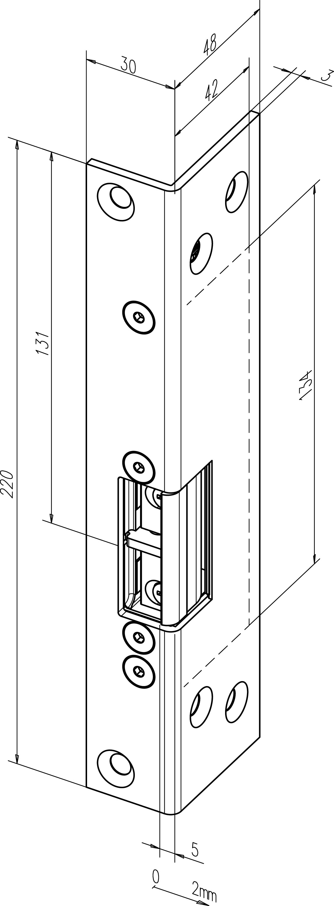 Fluchttüröffner effeff mit Winkelschließblech 331U80F