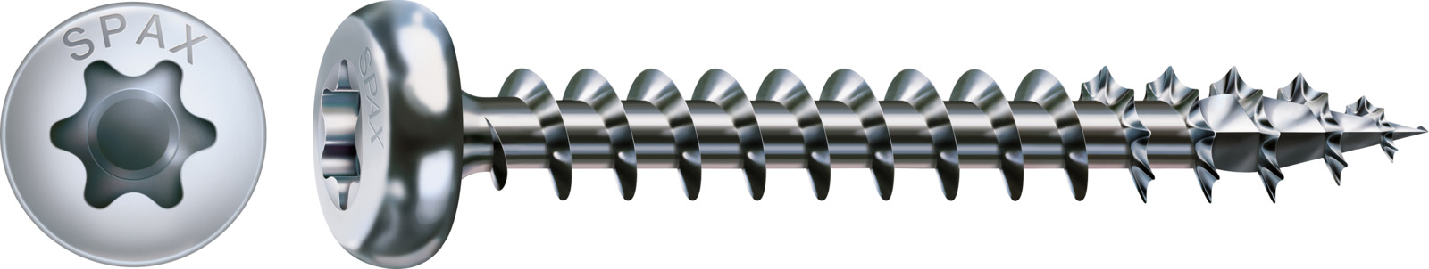 SPAX Universalschraube WIROX - Vollgewinde, Halbrundkopf, T-STAR plus, 4CUT