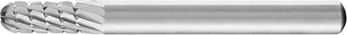 HSS-Frässtift mit 6-mm-Schaft, Kugelzylinderform C, Zahnung 3