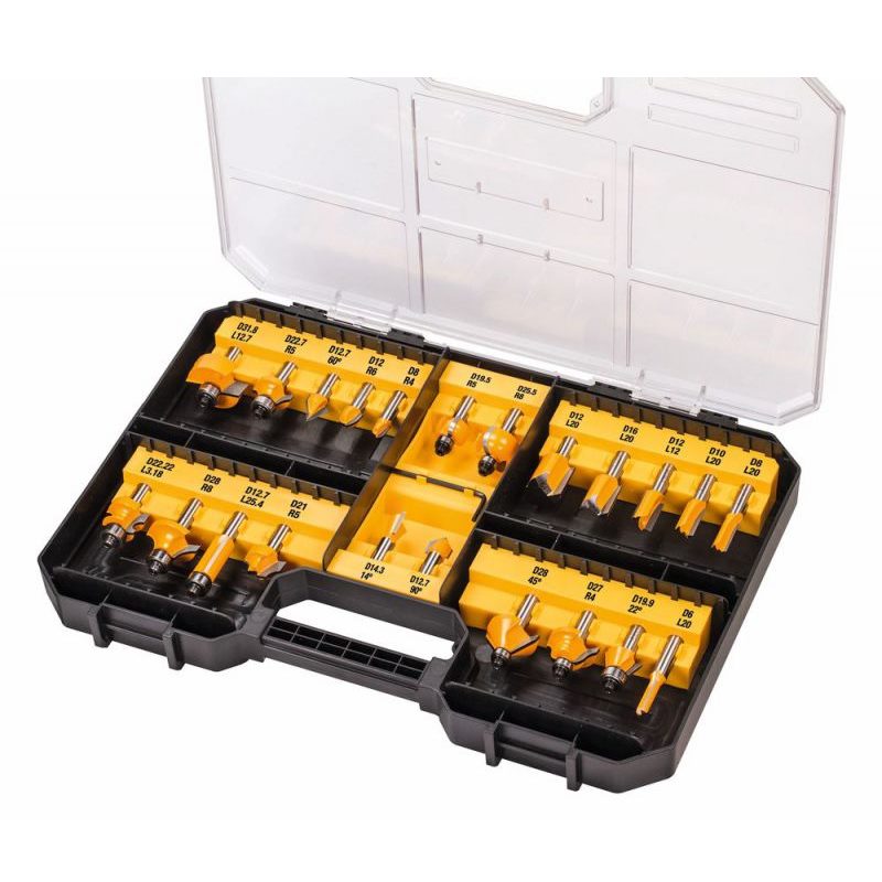 Fräser-Set DEWALT 22-tlg