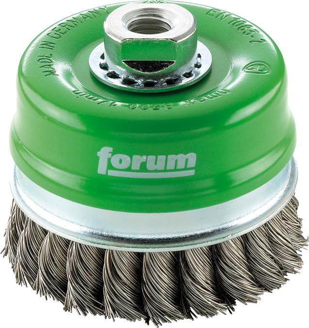 FORUM Topfbürste  rostf. M14 80x0,50mm gezopft