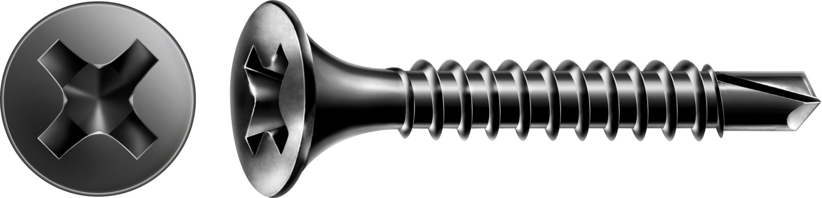 SPAX Trockenbauschraube GIX-D - Vollgewinde, Trompetenkopf, Kreuzschlitz, Bohrspitze, Schwarz