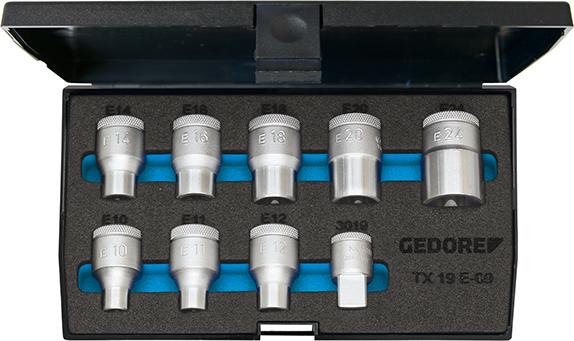 GEDORE Steckschlüssel-Satz  1/2" E10 bis E24 9-teilig