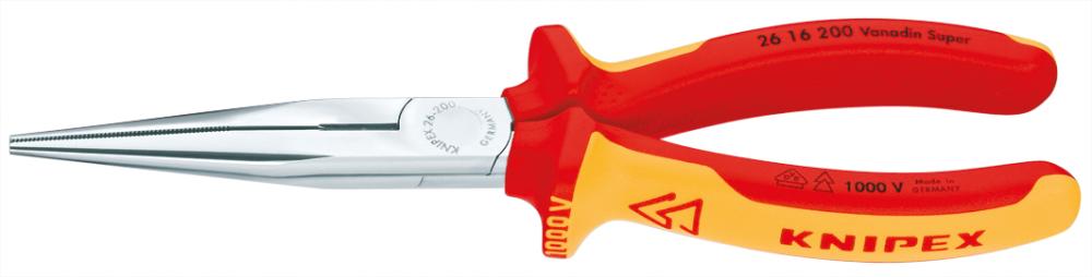 KNIPEX Storchschnabelzange  VDE gerade mit Mehrkomponenten-Griffen 200mm