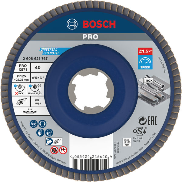 Bosch PRO X571 X-Lock Fächerschleifscheibe, 125&nbsp;mm