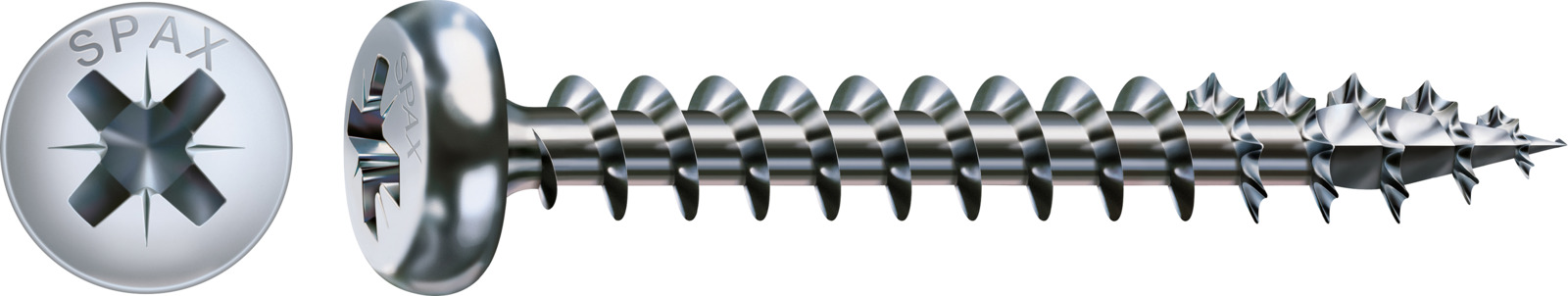 SPAX Universalschraube WIROX - Vollgewinde, Halbrundkopf, Kreuzschlitz, 4CUT
