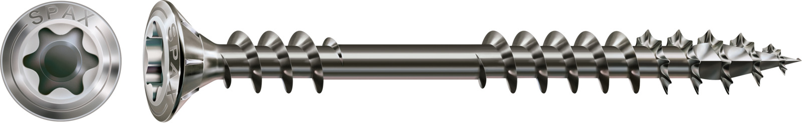 SPAX Fassadenschraube - Fixiergewinde, Linsensenkkopf, T-STAR plus T20, 4CUT, Edelstahl rostfrei A2