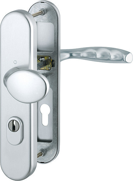 HOPPE Schutz-Wechselgarnitur New York mit Langschild 76G/3332ZA/3410/1810H, 8/72 mm, Aluminium