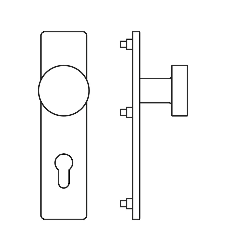 FSB Knopf auf Kurzschild 77 7972, Aluminium