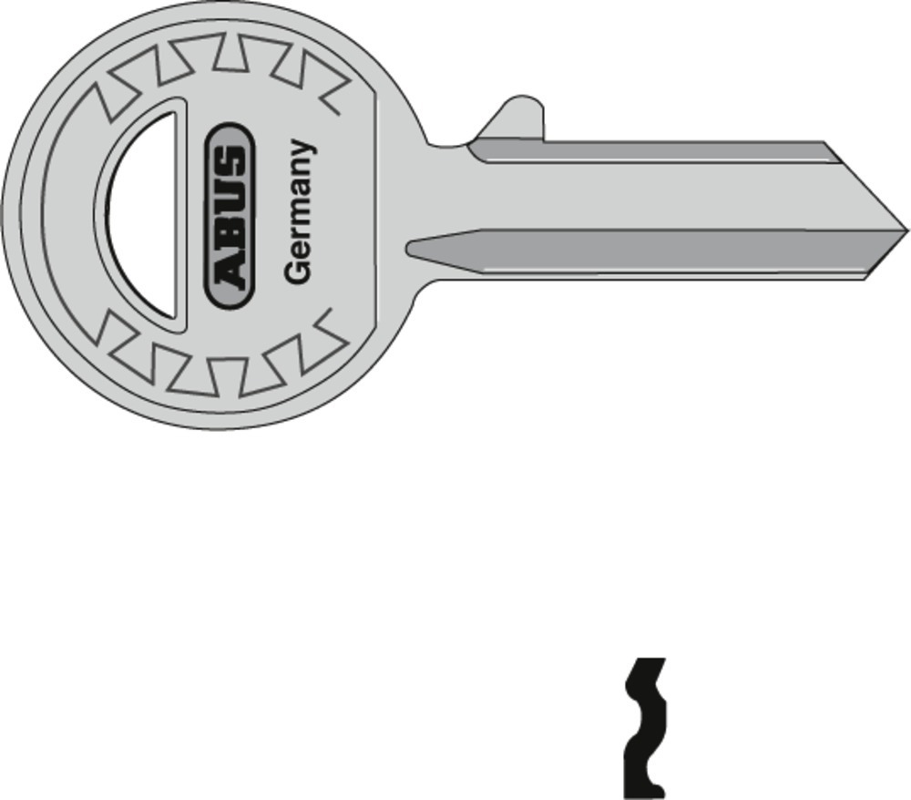 ABUS  Schlüsselrohling RH4 FTS, 24, 41, 885, 23/60, Messing