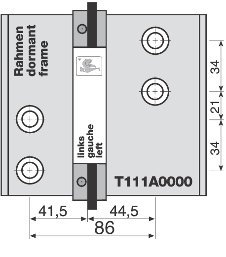 Dr. Hahn Bohrlehre T111A0000 für Türband 4