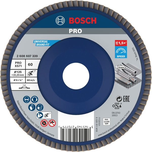Bosch PRO X571 Fächerschleifscheibe, 125&nbsp;mm