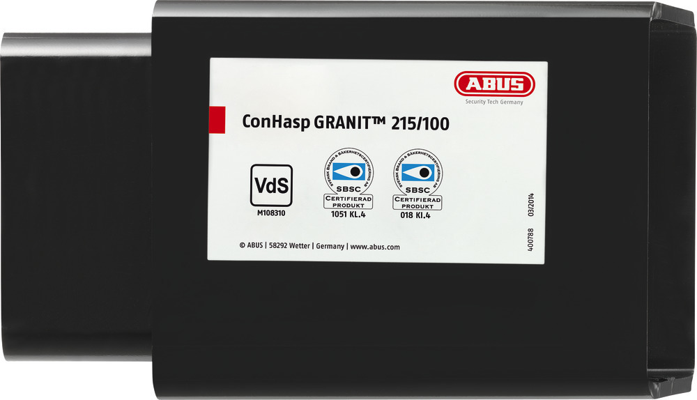 ABUS  Sicherheits-Überfalle Con Hasp Granit 215/100+37/55HB100, Stahl
