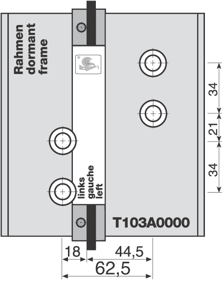 Dr. Hahn Bohrlehre T103A0000 für Türband 4