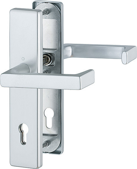 HOPPE FH AP Schutz-Drückergarnitur Detroit mit Langschild FS-1644F/2221/2210, Aluminium