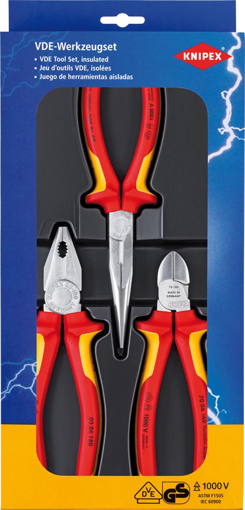 KNIPEX Zangen-Satz  Sicherheit VDE 3-teilig