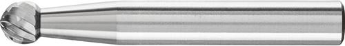 Hartmetall-Frässtift mit 6-mm-Schaft, Kugelform KUD, Zahnung 3 PLUS