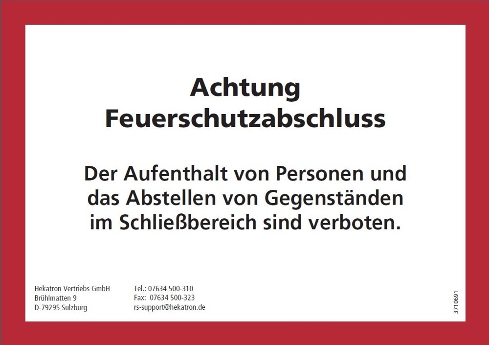 Hinweisschild, Hekatron silber