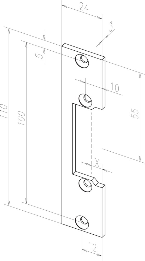 Flachschließblech effeff für Türöffner 106, Stahl
