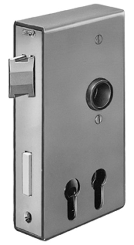 AMF Schlosskasten  140D-40ZW für zwei Profilzylinder, blank