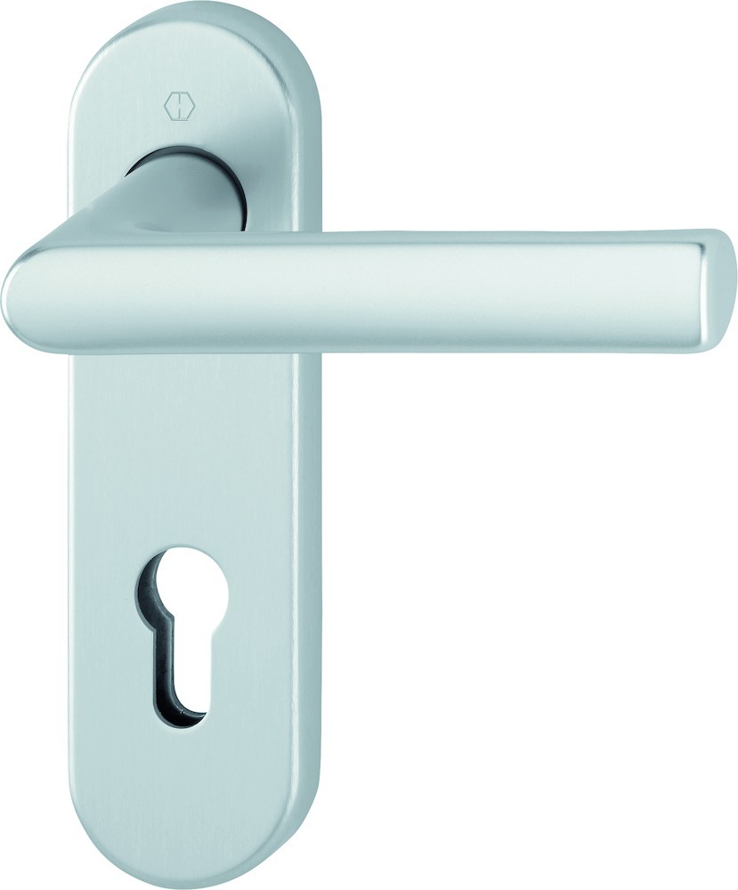 HOPPE FH-Drückergarnitur mit Kurzschild Hamburg FS-1700/353KH, Aluminium