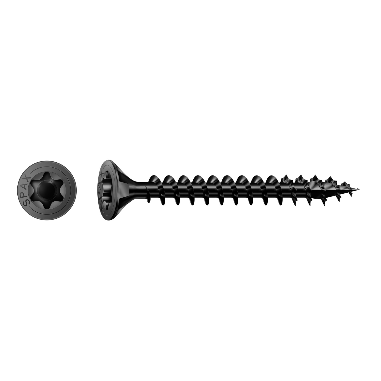 SPAX Universalschraube BLAX - Vollgewinde, Senkkopf, T-STAR plus, 4-CUT, Schwarz