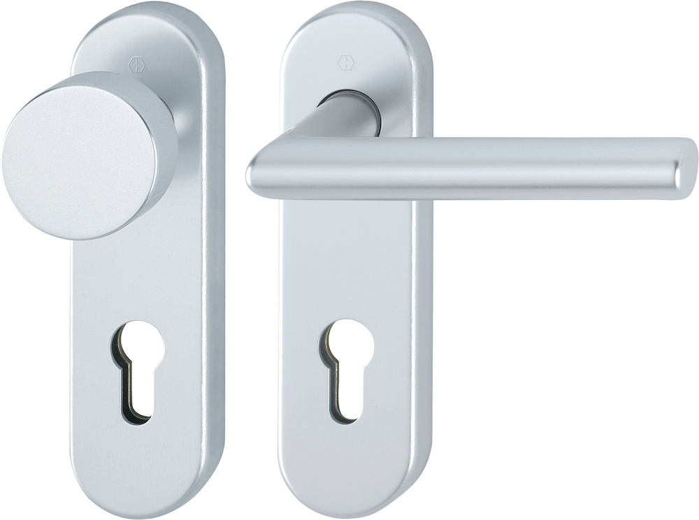HOPPE FH-Wechselgarnitur mit Kurzschild Amsterdam FS-58/353KH/1400, Aluminium