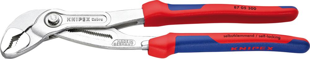 Wasserpumpenzange Cobra, Kopf verchromt, Griffe mit Mehrkomponenten-Kunststoffhüllen